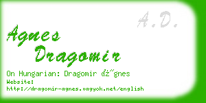 agnes dragomir business card